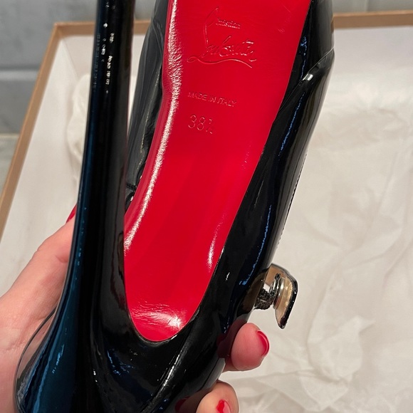 Christian Louboutin Bana Black Patent Peep Toe - Picture 8 of 12